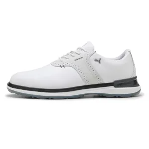 Puma Avant Wingtip Spikeless Golf Shoes - White/Feather Grey/Black Thanksgiving Day Sale