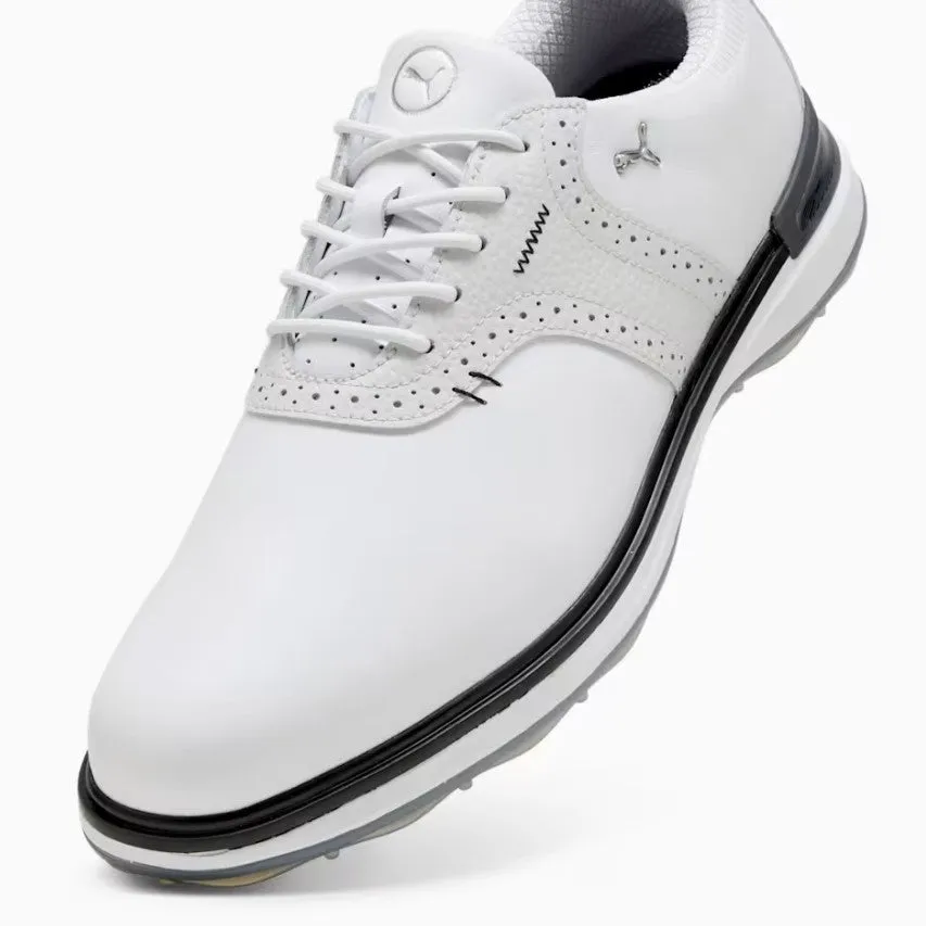 Redefine Classic Puma Avant Wingtip Spikeless Golf Shoes - White/Feather Grey/Black