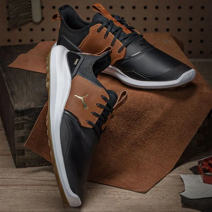 Stride with Confidence Puma Ignite Nxt Crafted Spikeless Waterproof Shoes - Puma Black/Puma Black/Puma Team Gold