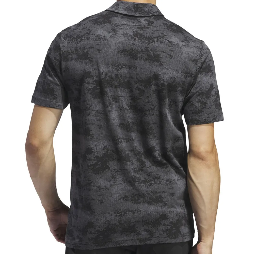 Style Meets Power Adidas Go-To Print Polo Shirt - Black
