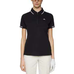 J.Lindeberg Women'S Lee Golf Polo Shirt - Black Walk Tall