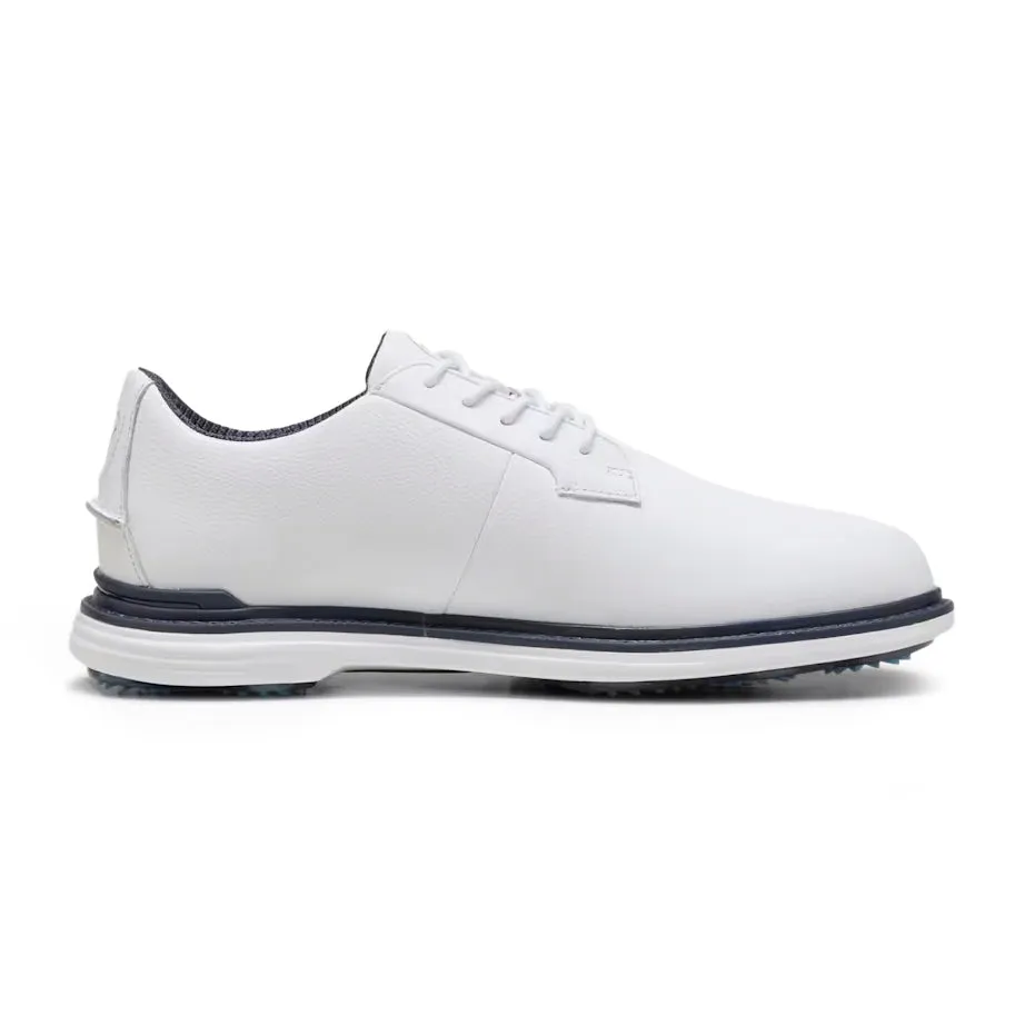 All Eyes on You Unapologetically You Puma Royale Players Golf Shoes - Puma White/Deep Navy/Team Light Blue
