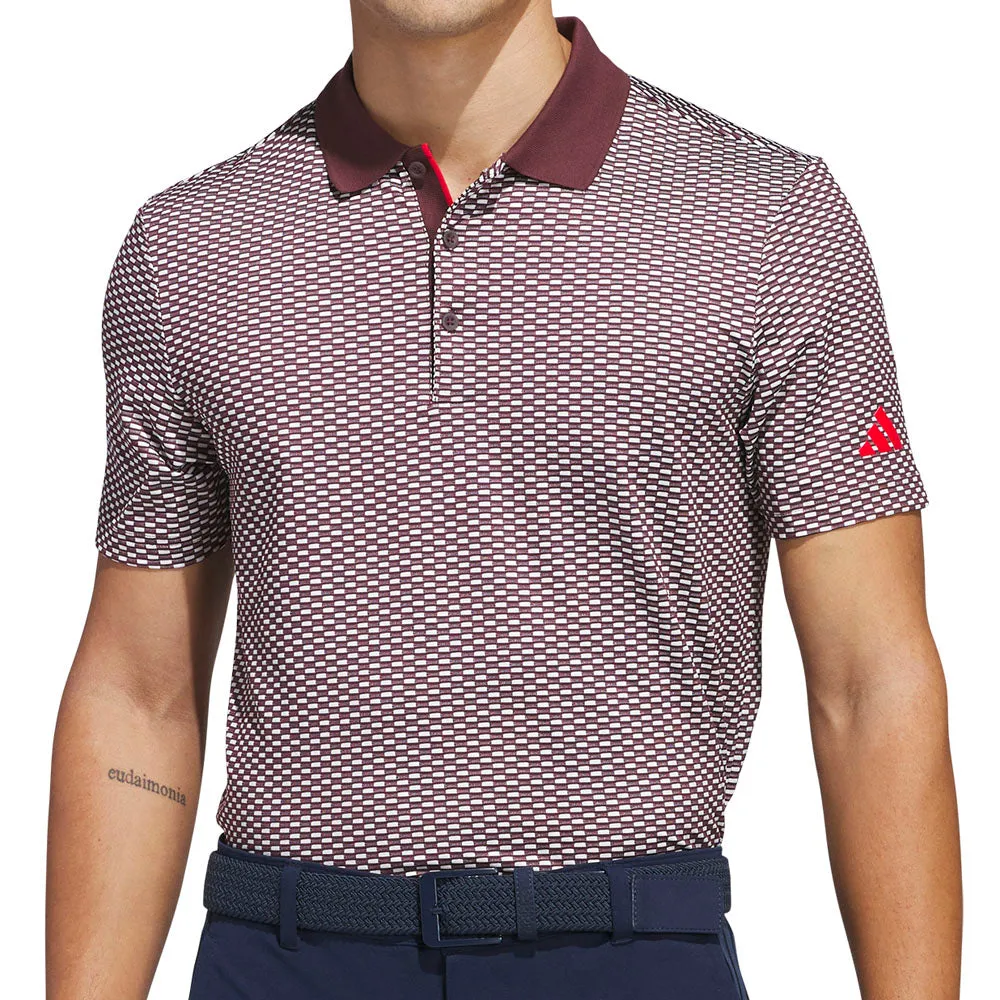 Black Friday Offer Labor Day Sale Adidas Beyond The Course Textured Polo Shirt - Aurora Ruby