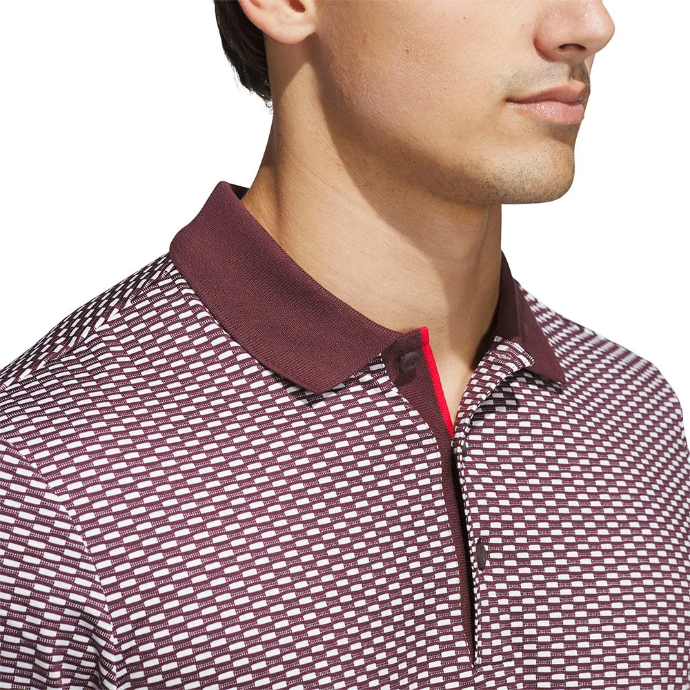 Unapologetically You Adidas Beyond The Course Textured Polo Shirt - Aurora Ruby