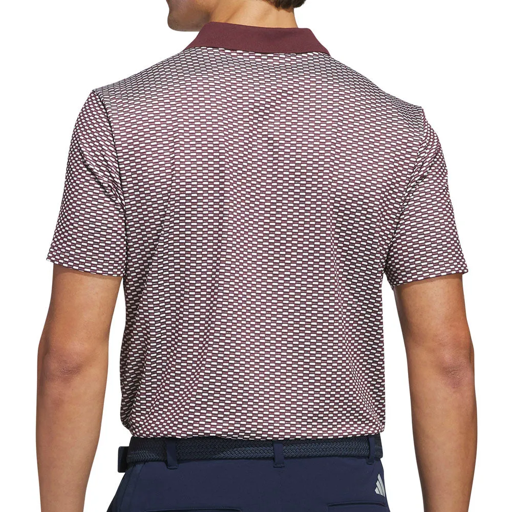 Adidas Beyond The Course Textured Polo Shirt - Aurora Ruby Christmas Day Sale