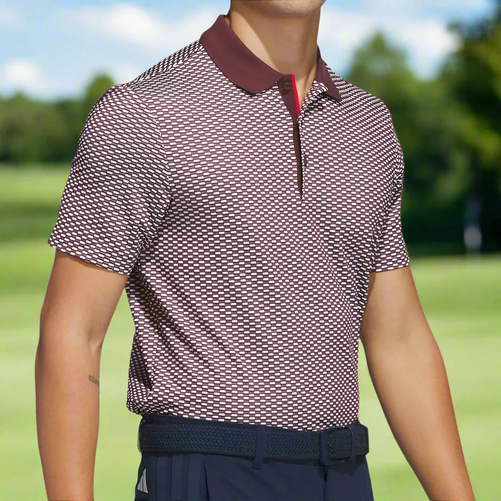 Autumn Sale Step into the Beat Adidas Beyond The Course Textured Polo Shirt - Aurora Ruby
