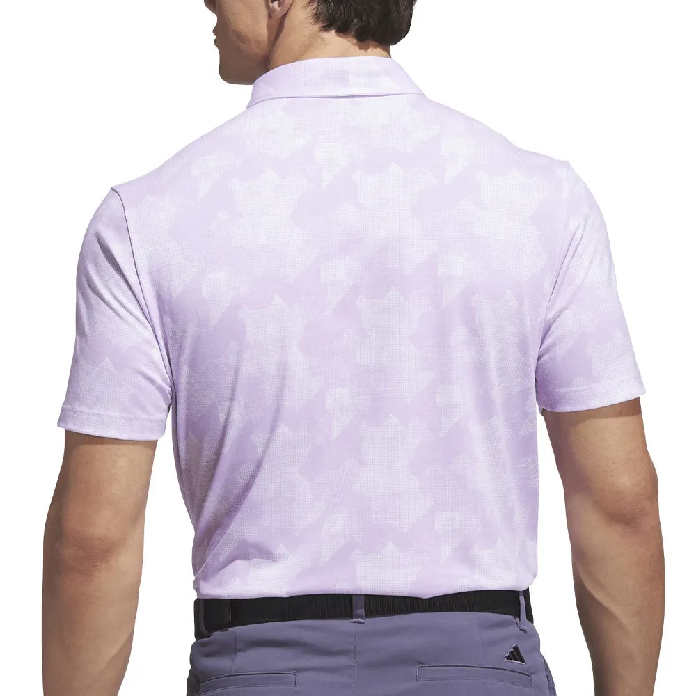 Adidas Go-To Printed Polo Shirt - Powder Plum/White Lead with Style