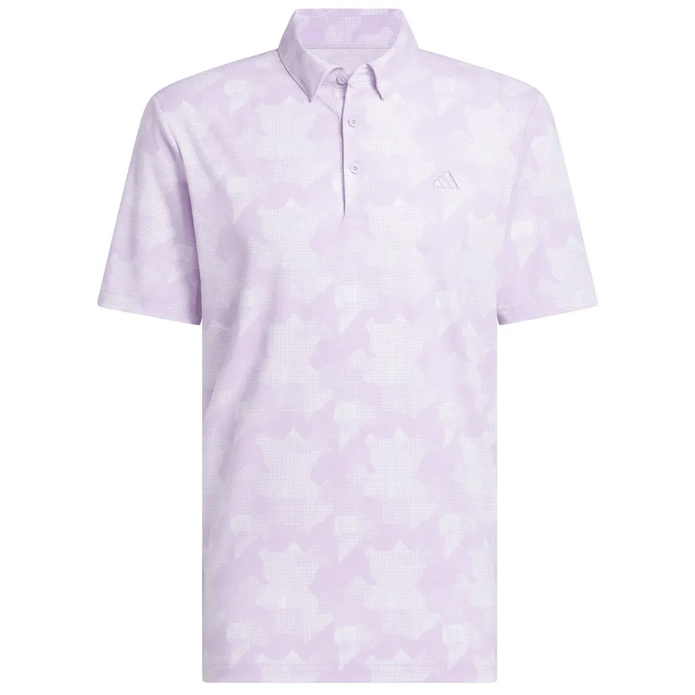 Adidas Go-To Printed Polo Shirt - Powder Plum/White Walk Tall