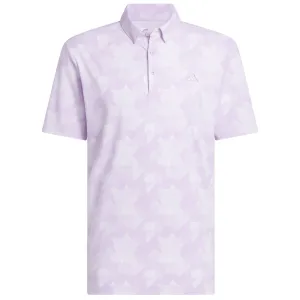 Adidas Go-To Printed Polo Shirt - Powder Plum/White Walk Tall