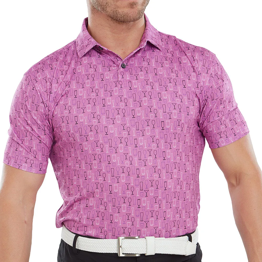 Footjoy Glass Print Polo Shirt - Orchid Define Your Own Way