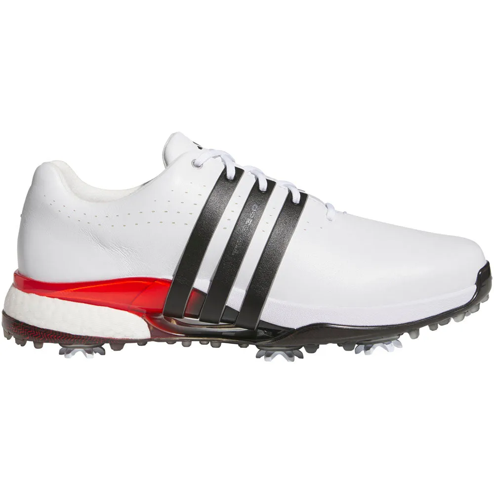 Adidas Tour360 24 Spiked Waterproof Shoes - White/Core Black/Lucid Red Chase What Moves You
