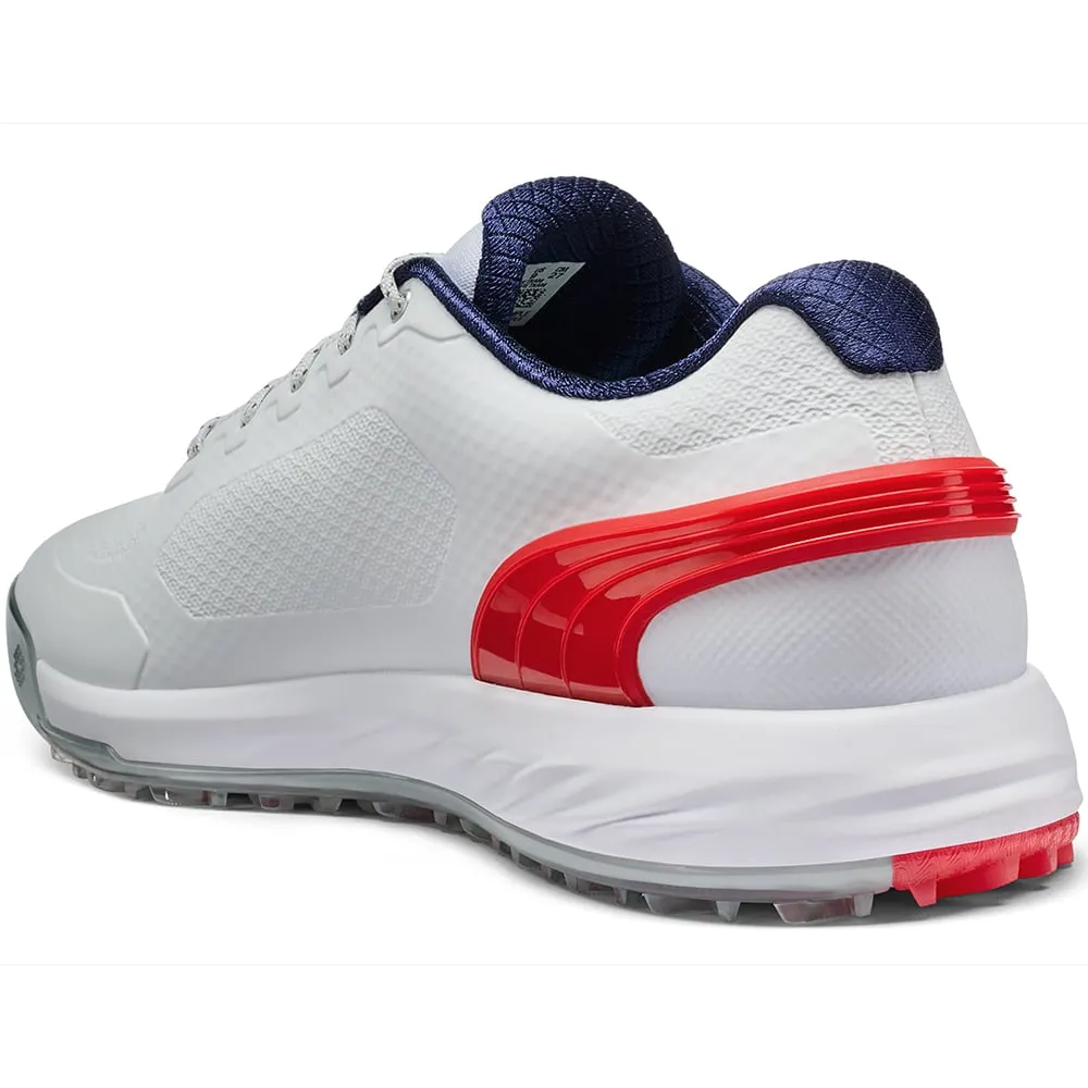 Puma Alphacat Nitro Spikeless Shoes - White/For All Time Red/Navy Designed to Dominate