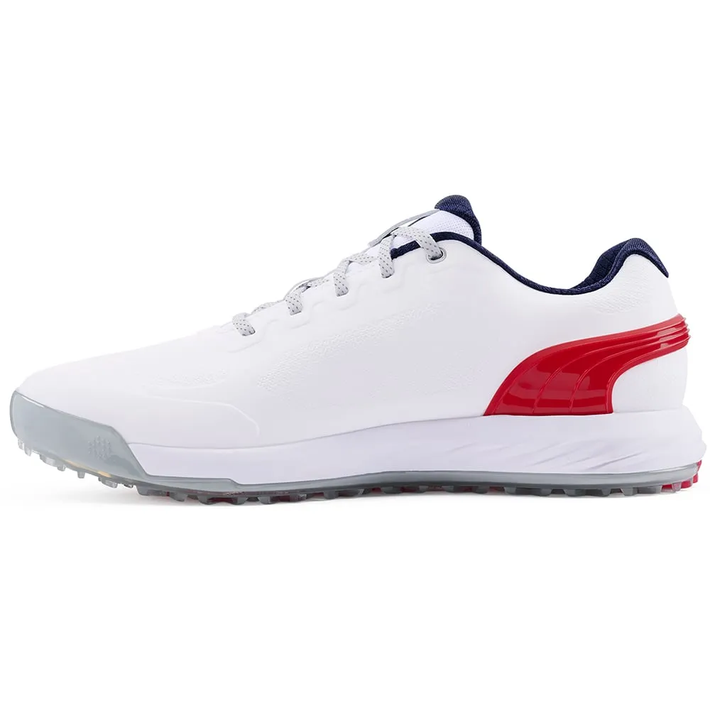 Puma Alphacat Nitro Spikeless Shoes - White/For All Time Red/Navy Unleash Your Power Clearance Sale