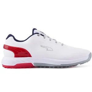 Puma Alphacat Nitro Spikeless Shoes - White/For All Time Red/Navy Dare to Lead