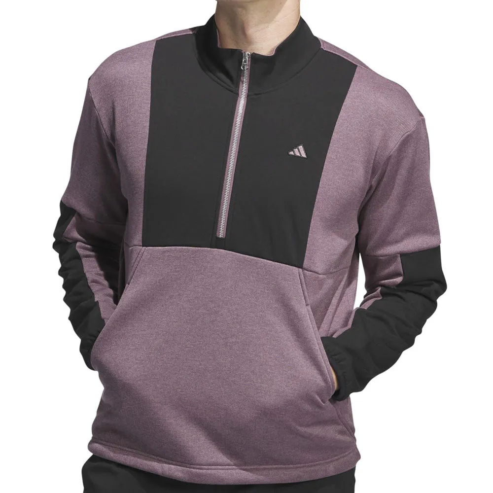 Step into the Beat Walk Loud Adidas Go-To Dwr Hybrid 1/2 Zip Pullover - Shadow Fig/Black