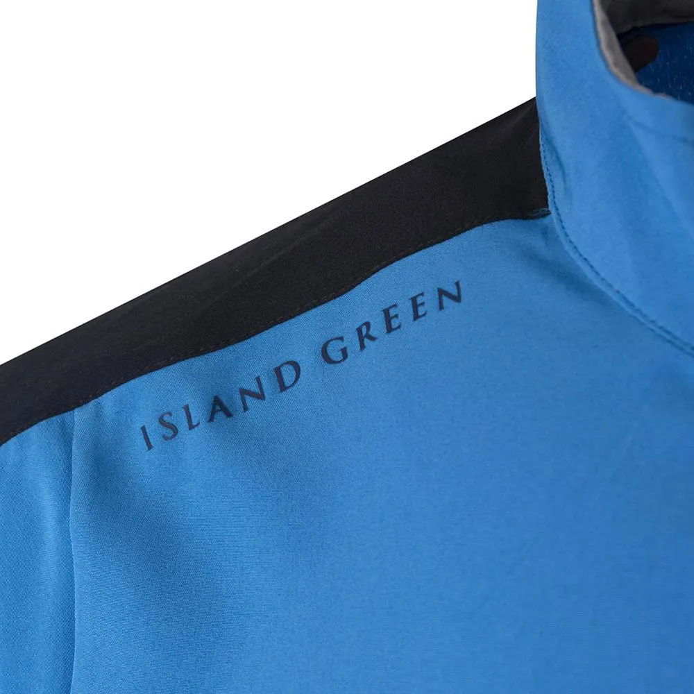 Island Green Short Sleeve Ultra-Lite Windstopper Pullover - Mid-Blue Rise Every Time