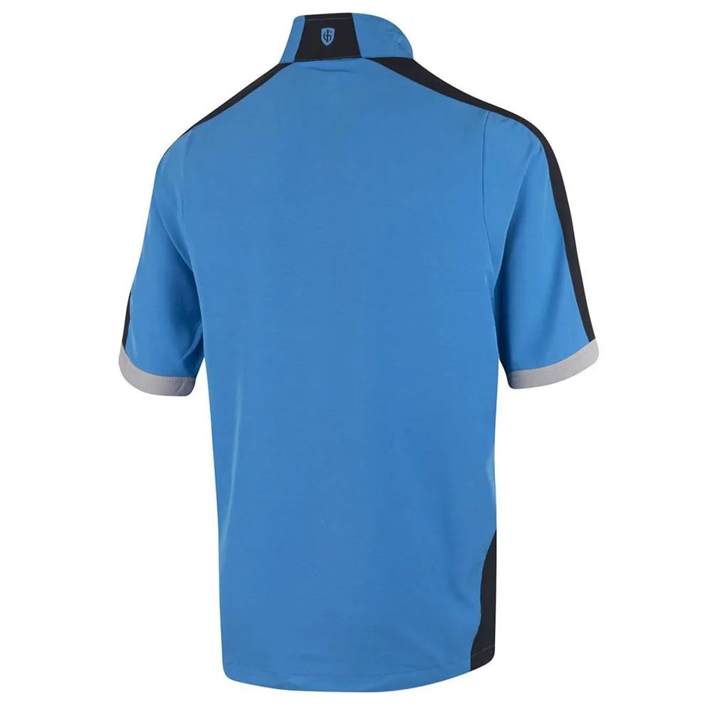 Unapologetically You Island Green Short Sleeve Ultra-Lite Windstopper Pullover - Mid-Blue