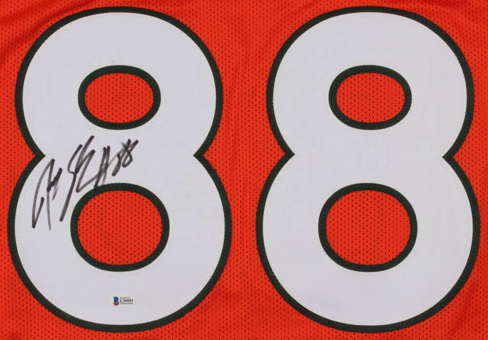 Jeremy Shockey Signed Miami Hurricanes Jersey (Beckett COA) New York Giants T.E.