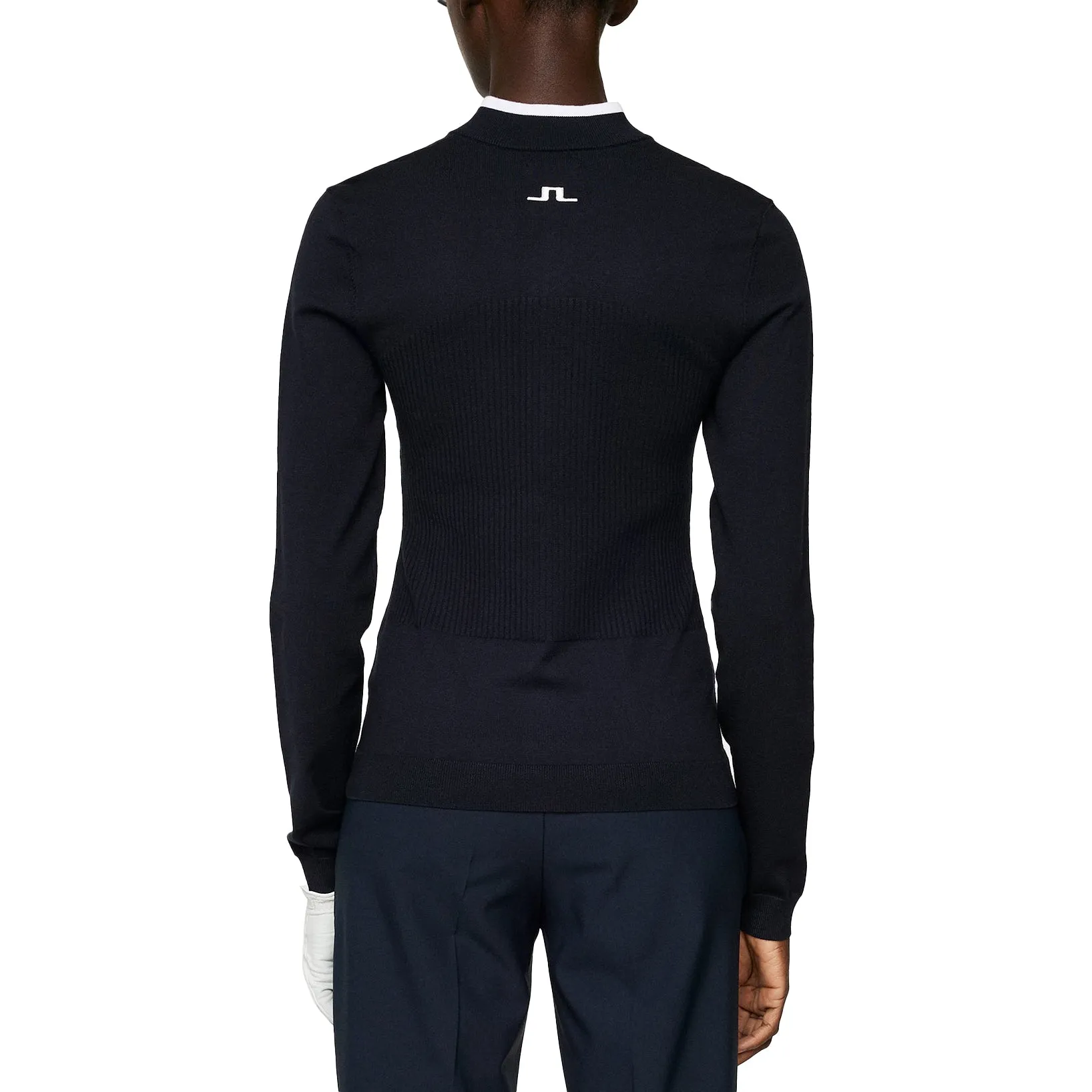 Break Boundaries Economical J.Lindeberg Women'S Anna Knitted Zip Golf Sweater - Jl Navy
