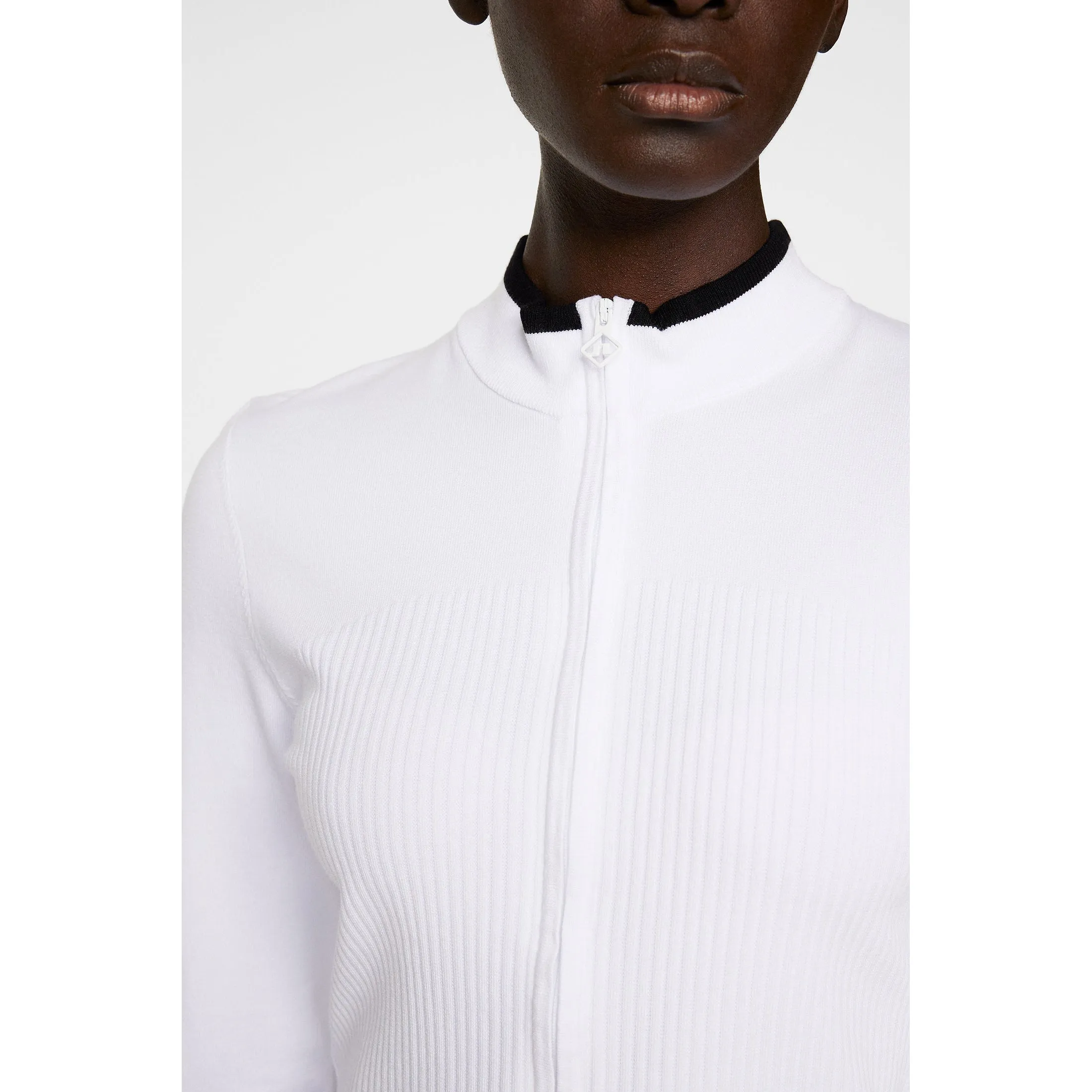 J.Lindeberg Women'S Anna Knitted Zip Golf Sweater - White Halloween Sale