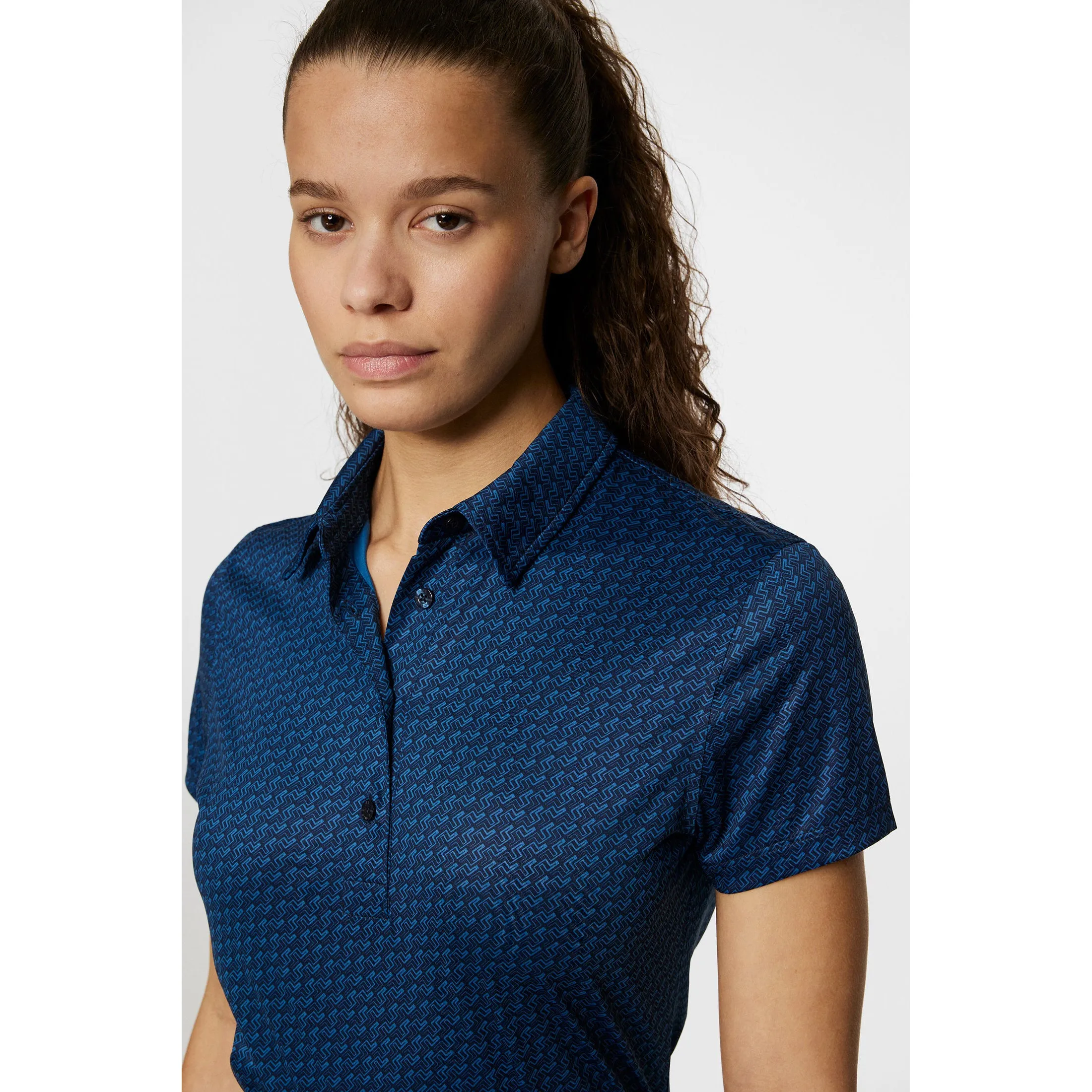 J.Lindeberg Women'S Caitlyn Golf Polo Shirt - Shadow Bridge Navy Not for the Ordinary Game-Changer Footwear