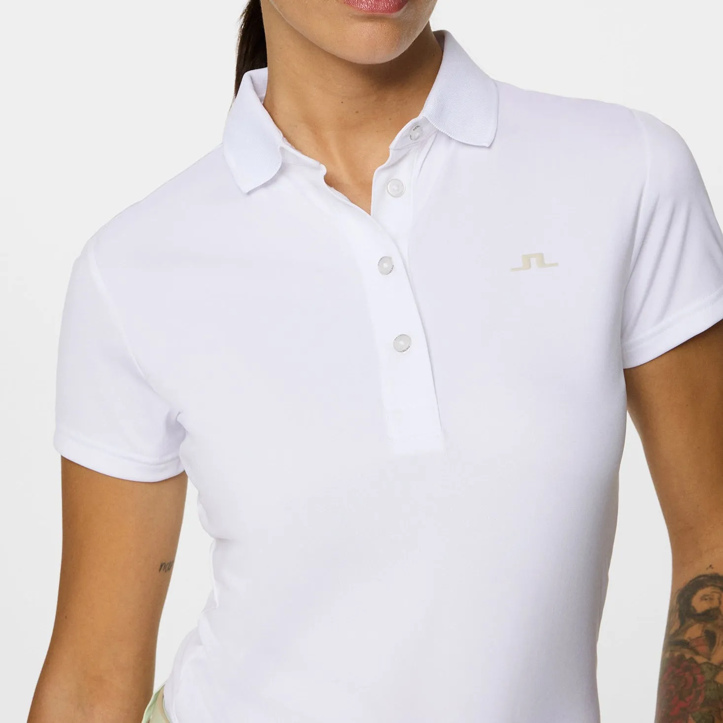 J.Lindeberg Women'S Cassie Golf Polo Shirt - White Loud Looks, Smooth Moves