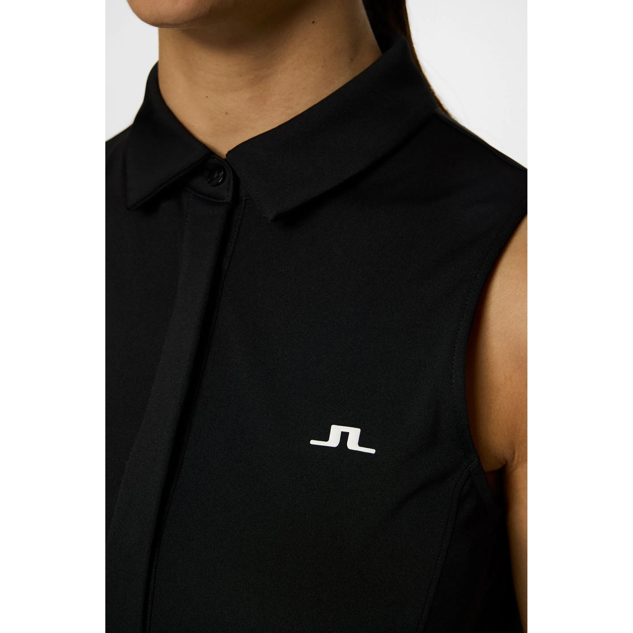 Define Your Own Way J.Lindeberg Women'S Dena Sleeveless Golf Polo Shirt - Black