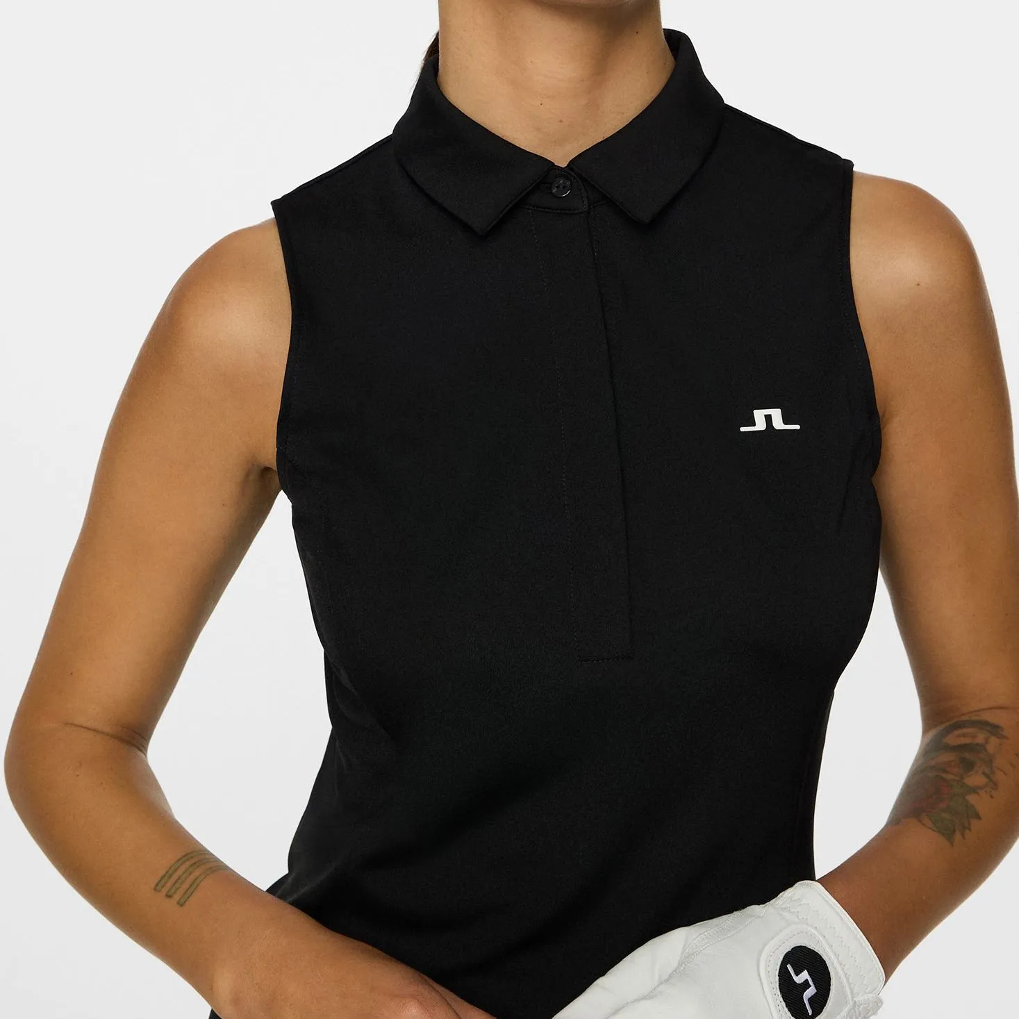 Affordable J.Lindeberg Women'S Dena Sleeveless Golf Polo Shirt - Black