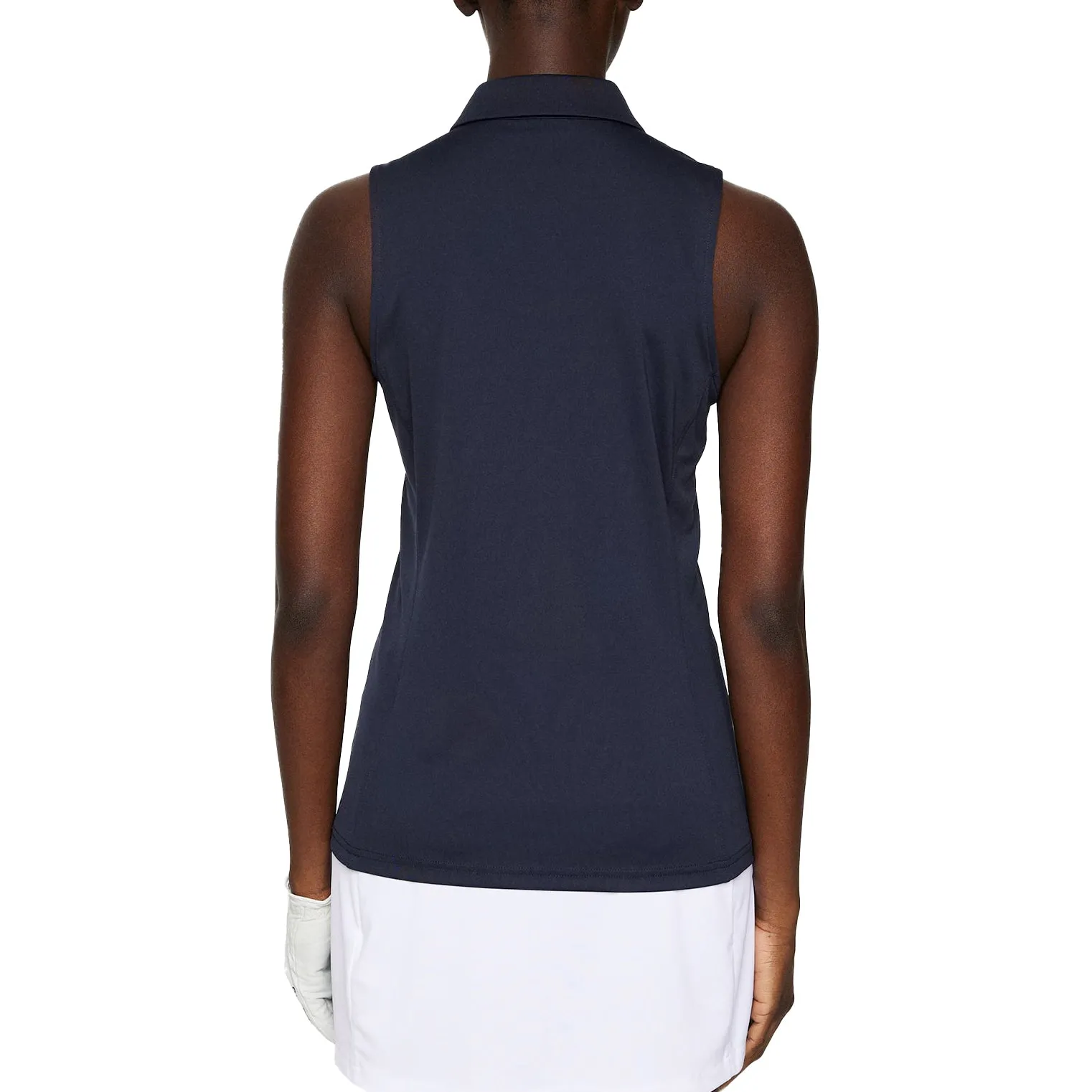 J.Lindeberg Women'S Dena Sleeveless Golf Polo Shirt - Jl Navy Steal Step Into Strength