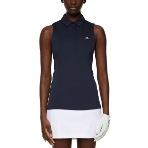 J.Lindeberg Women'S Dena Sleeveless Golf Polo Shirt - Jl Navy Built to Move You
