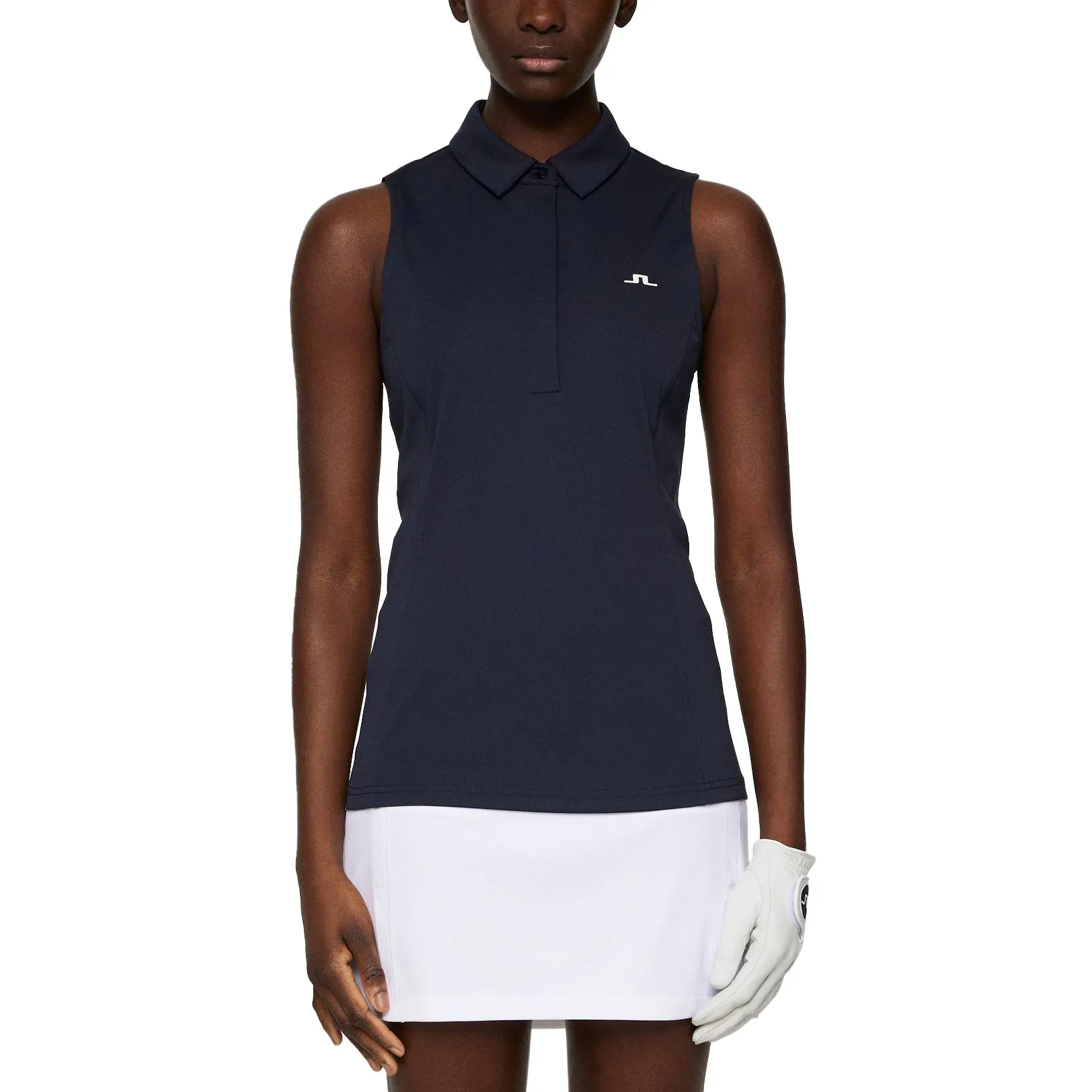 J.Lindeberg Women'S Dena Sleeveless Golf Polo Shirt - Jl Navy Built to Move You