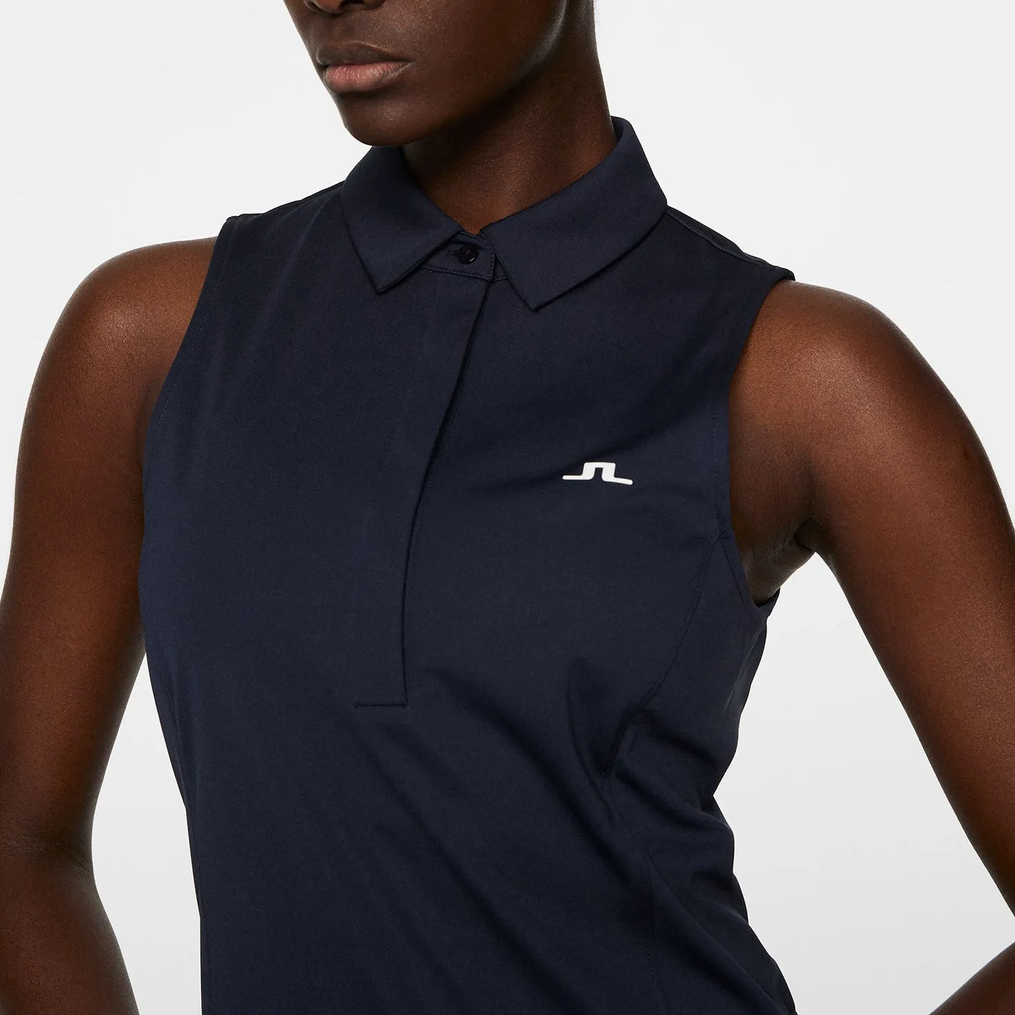 Walk with Purpose J.Lindeberg Women'S Dena Sleeveless Golf Polo Shirt - Jl Navy