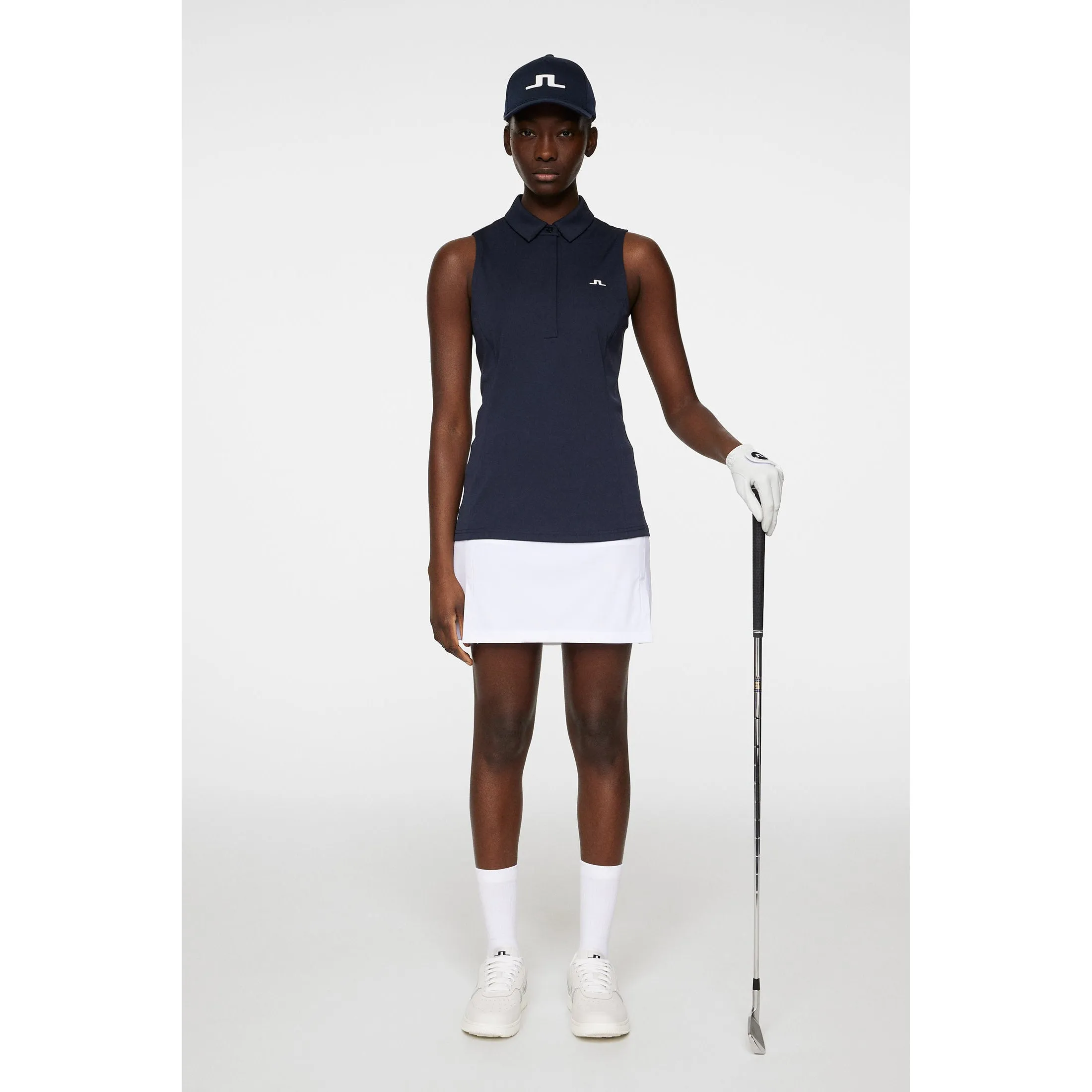 J.Lindeberg Women'S Dena Sleeveless Golf Polo Shirt - Jl Navy Fearlessly You Easter Sale