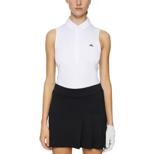 Walk Loud Make a Statement J.Lindeberg Women'S Dena Sleeveless Golf Polo Shirt - White