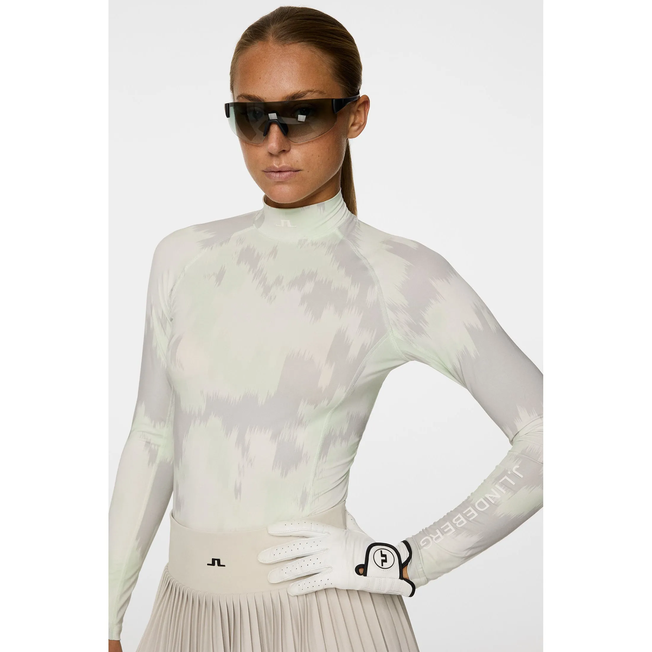 Christmas Eve Sale J.Lindeberg Women'S Ella Print Compression Golf Shirt - Warp Ambrosia