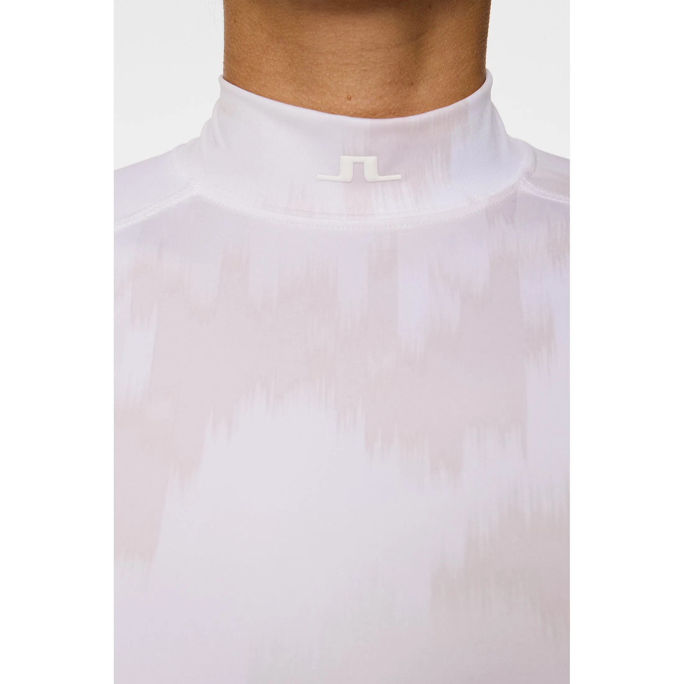 Own Every Step J.Lindeberg Women'S Ella Print Compression Golf Shirt - Warp Grey Lilac