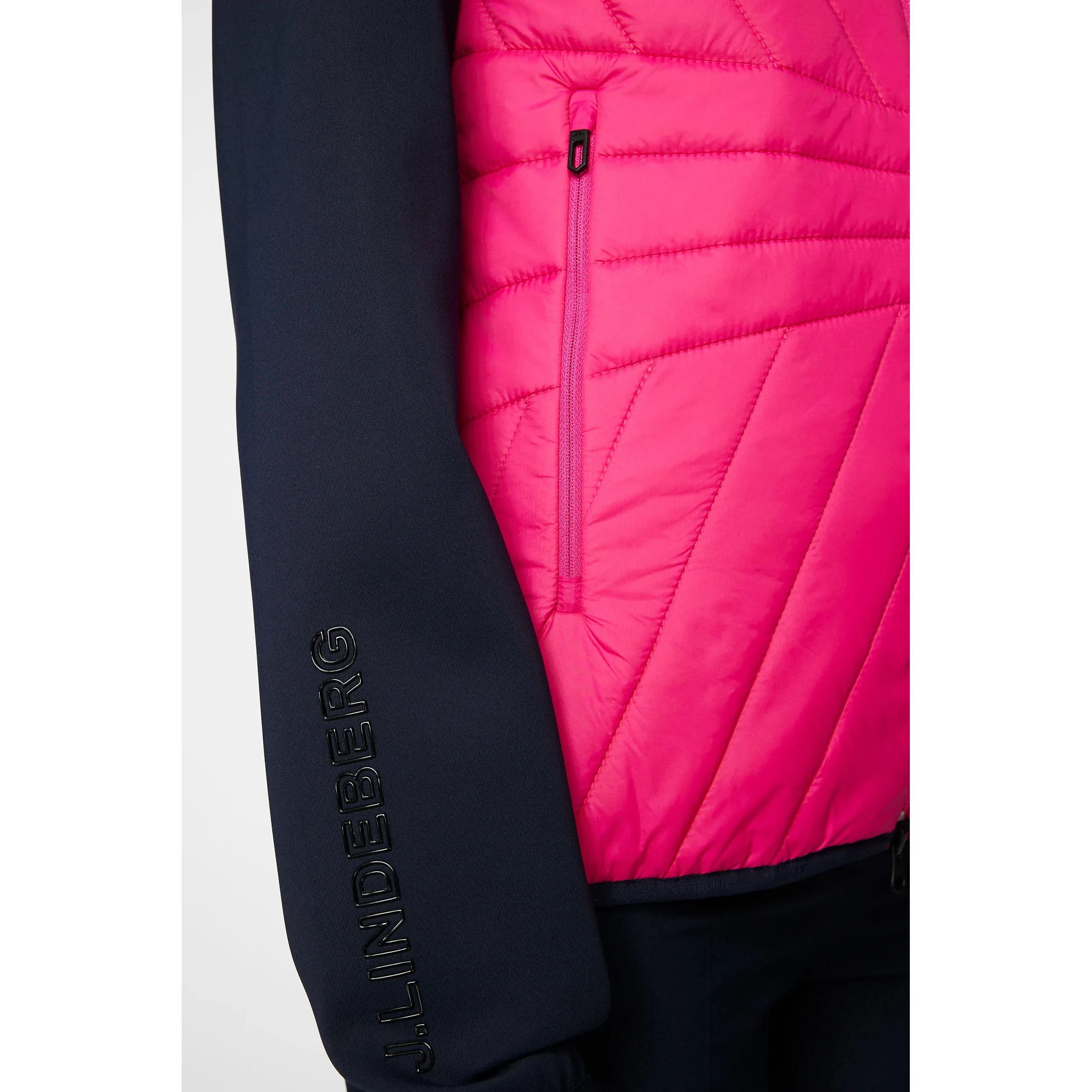 J.Lindeberg Women'S Holma Quilt Hybrid Golf Jacket - Pink Peacock Biggest Sale of the Year Limited Time Offer