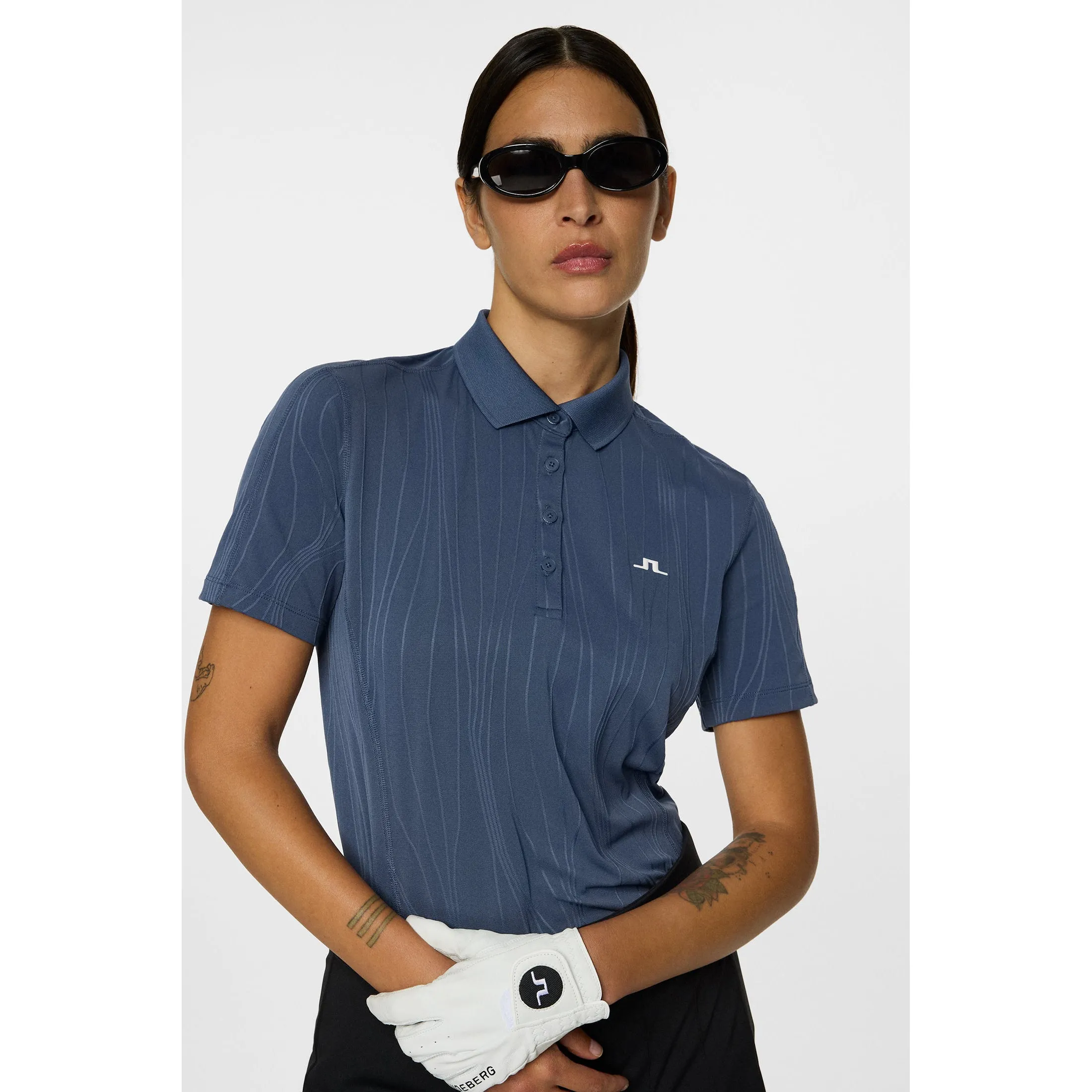 J.Lindeberg Women'S Izara Golf Polo Shirt - Vintage Indigo Push Beyond Limits Deal Of The Century