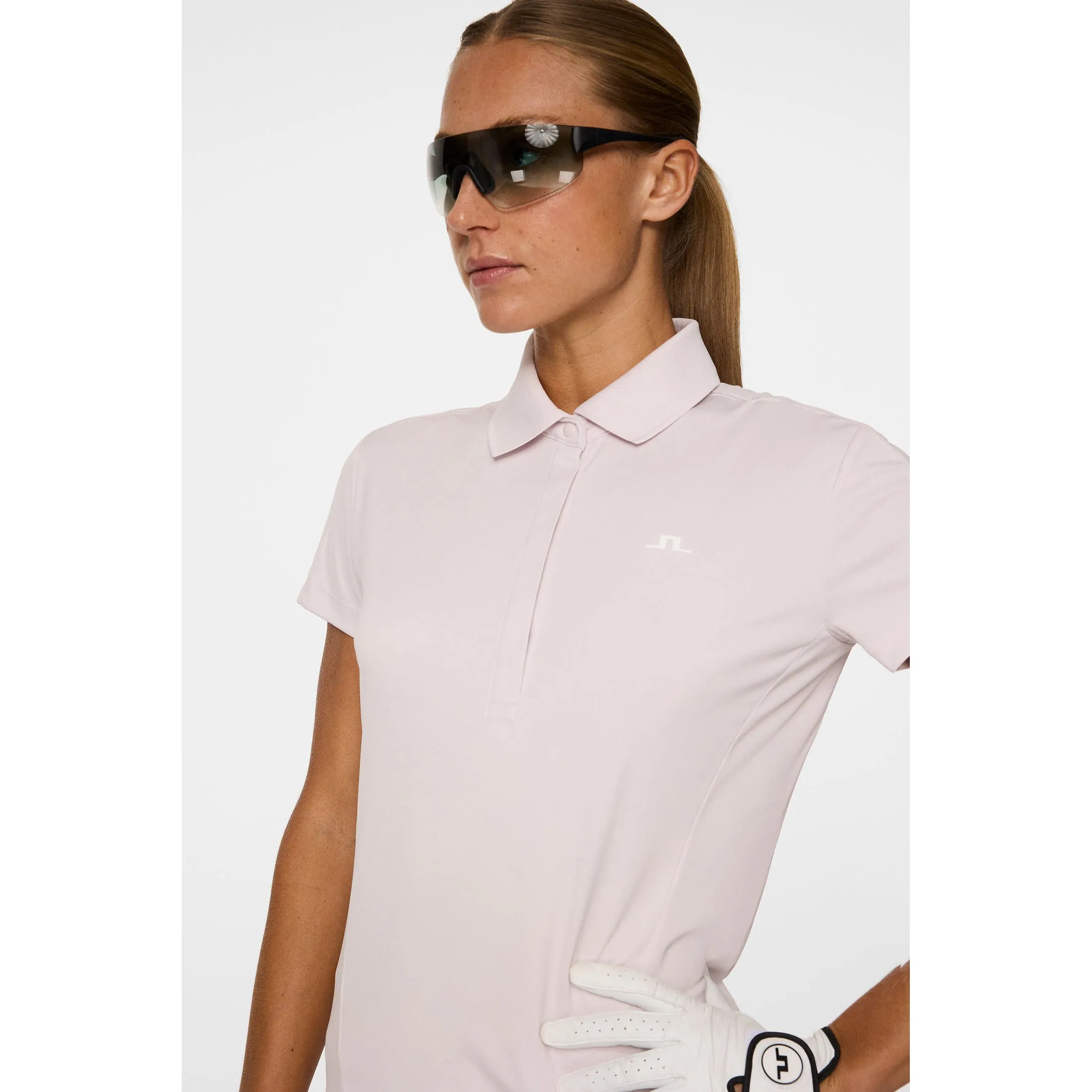 J.Lindeberg Women'S Jessa Golf Polo Shirt - Grey Lilac Performance Unleashed