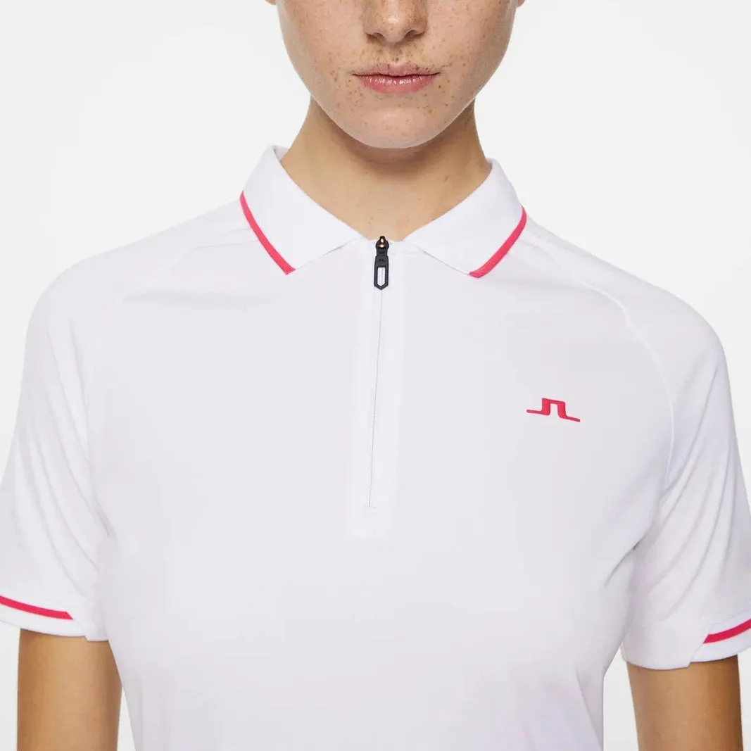 J.Lindeberg Women'S Lee Golf Polo Shirt - White Power Every Step
