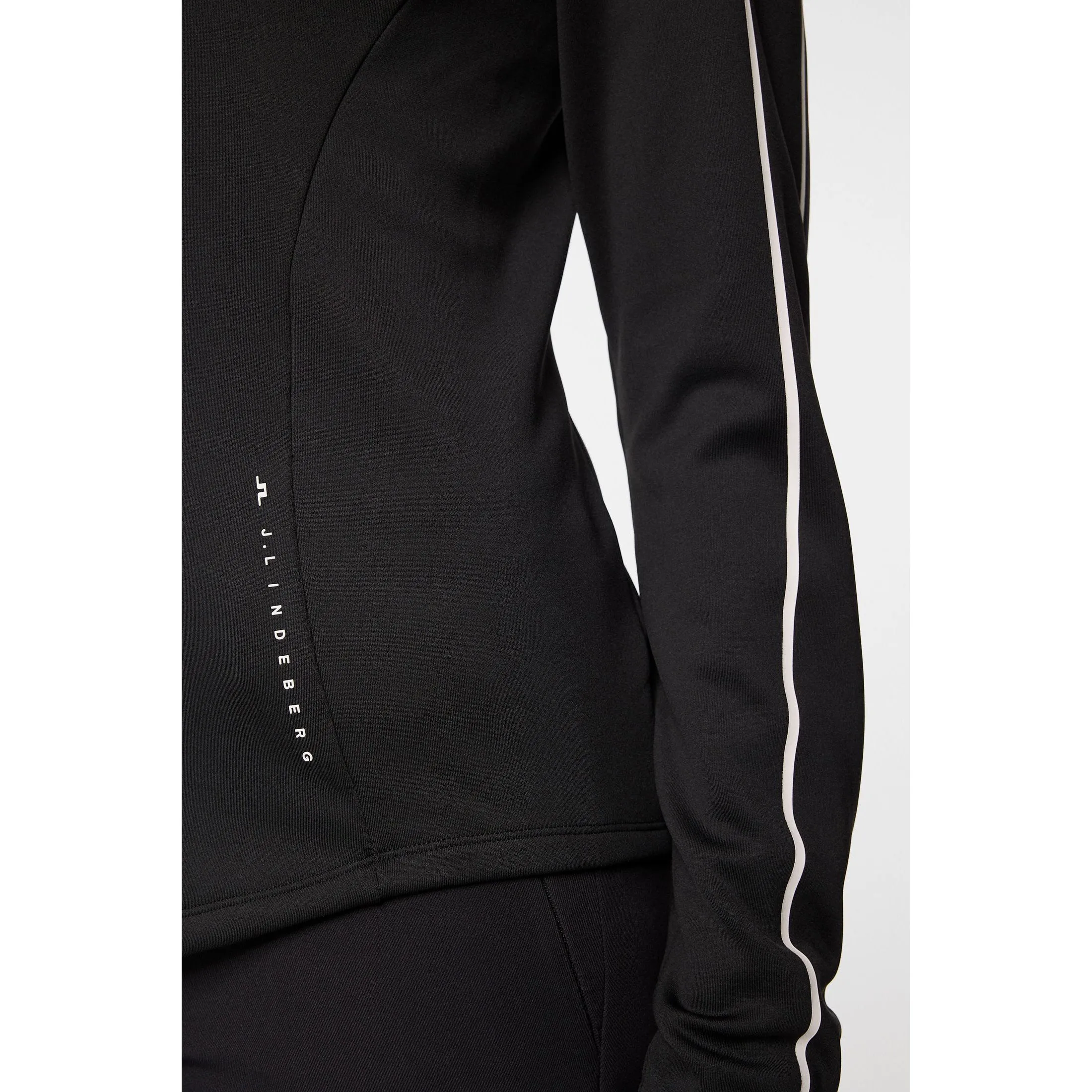 J.Lindeberg Women'S Nefe Quarter Zip Golf Mid Layer - Black Engineered for Speed