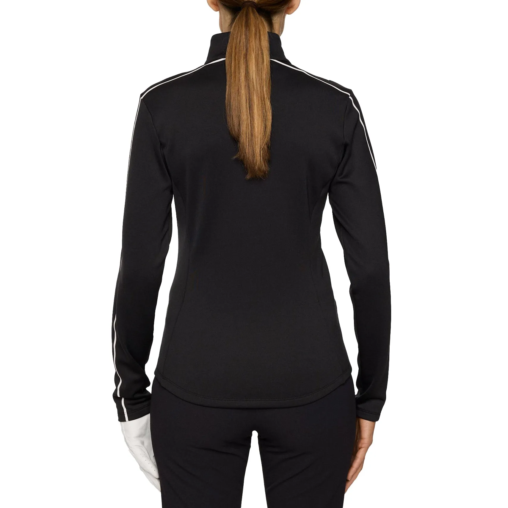 Deal Of The Century Budget Friendly J.Lindeberg Women'S Nefe Quarter Zip Golf Mid Layer - Black