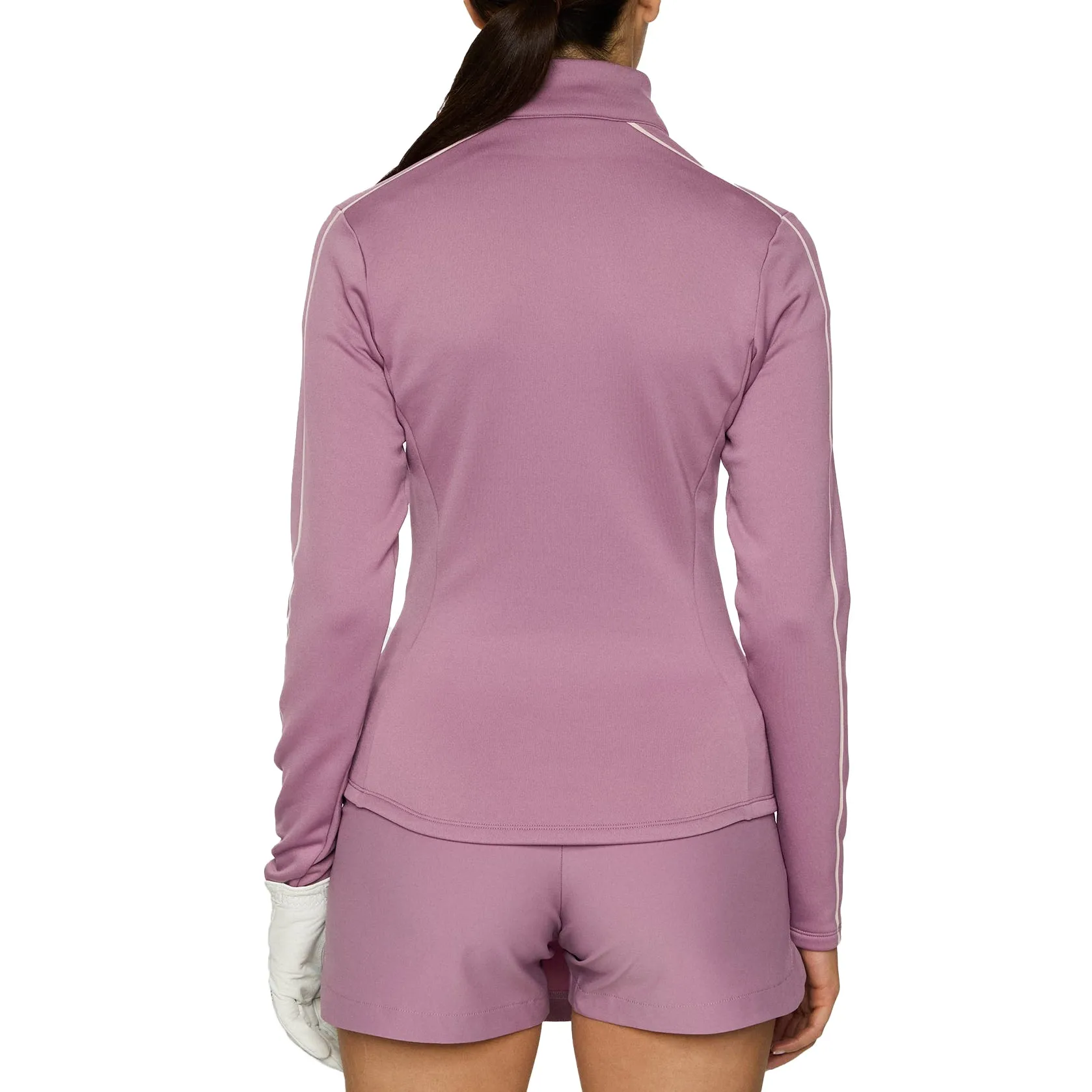 J.Lindeberg Women'S Nefe Quarter Zip Golf Mid Layer - Very Grape Feel the Energy