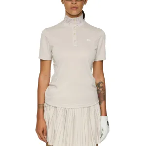 J.Lindeberg Women'S Piper Golf Polo Shirt - Moonbeam Be Unstoppable