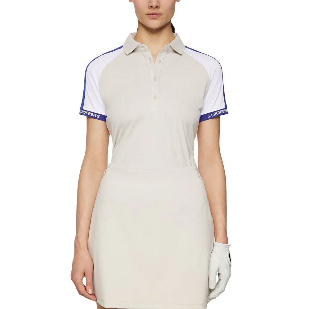 J.Lindeberg Women'S Priya Golf Polo Shirt - Moonbeam Economical Keep Going Strong