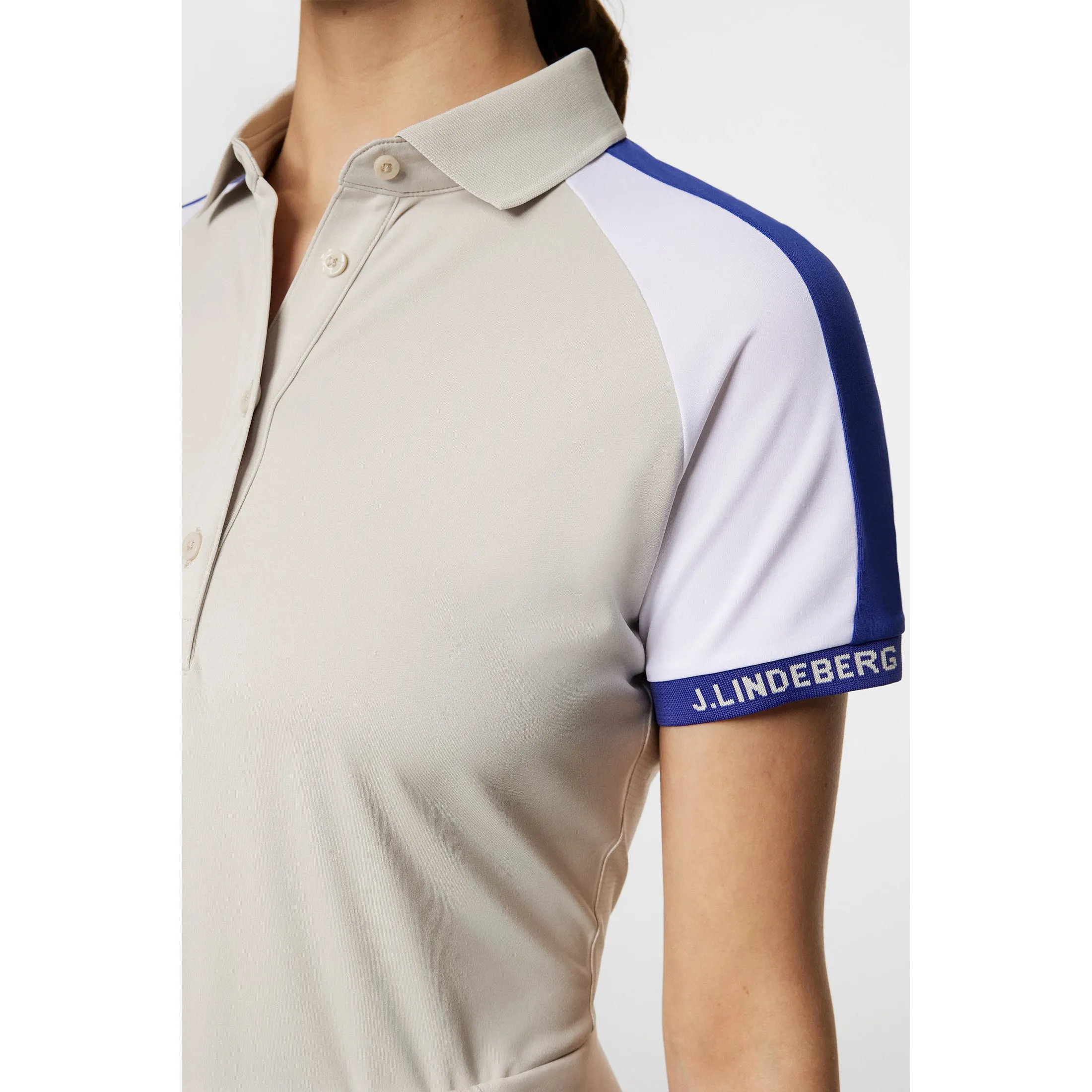J.Lindeberg Women'S Priya Golf Polo Shirt - Moonbeam Unapologetically You