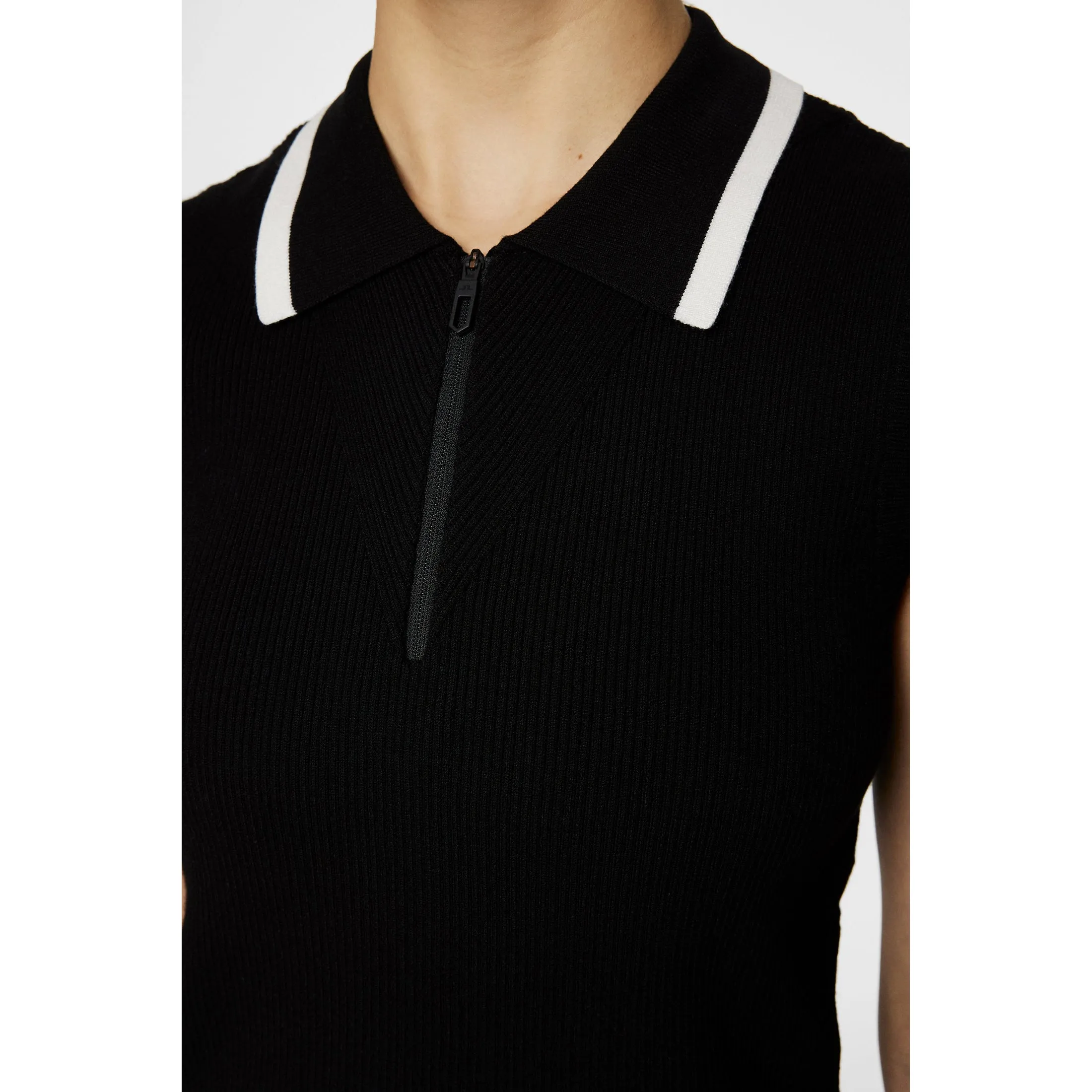 Winter Sale Step into the Beat J.Lindeberg Women'S Ramona Sleeveless Knitted Golf Polo Shirt - Black