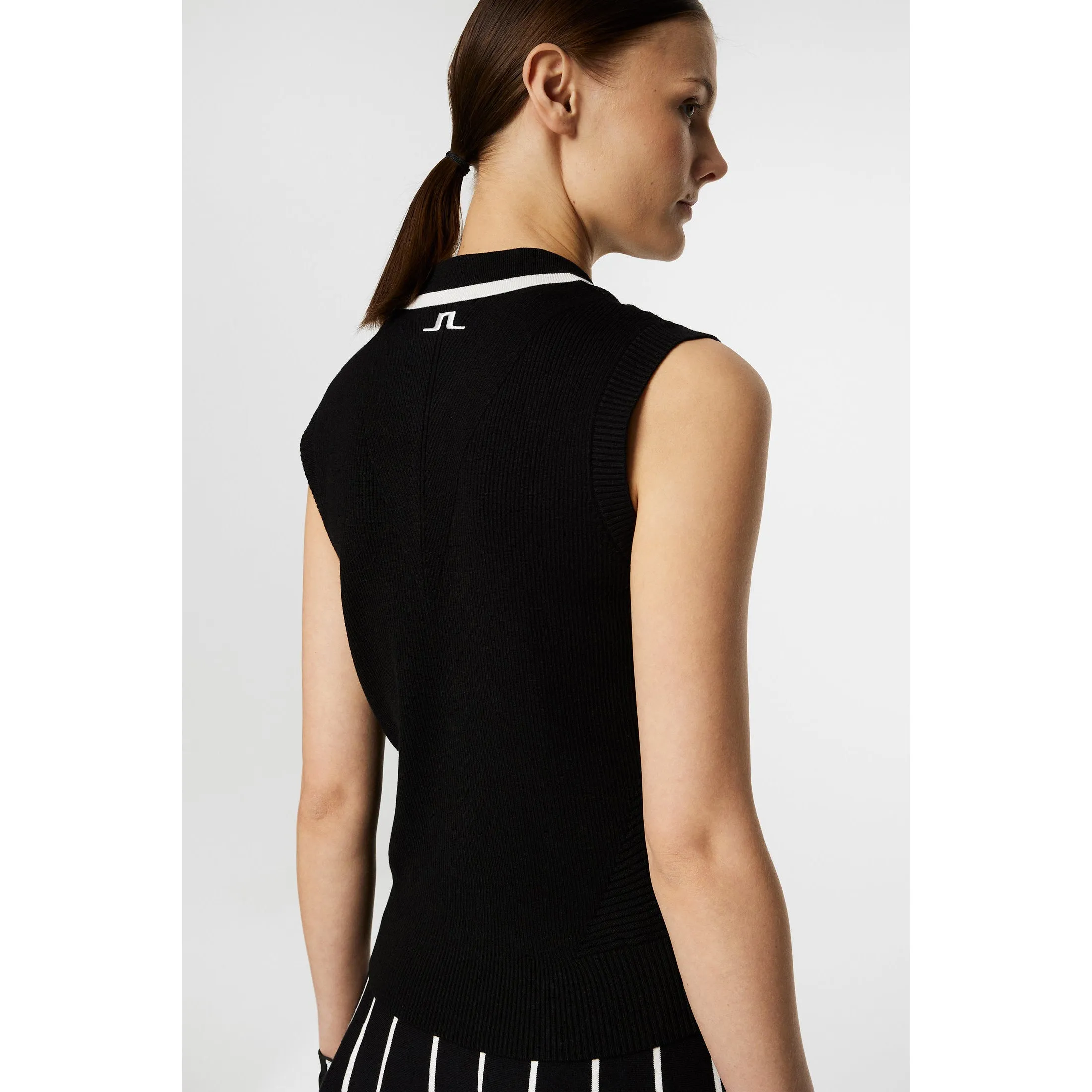 President's Day Sale J.Lindeberg Women'S Ramona Sleeveless Knitted Golf Polo Shirt - Black