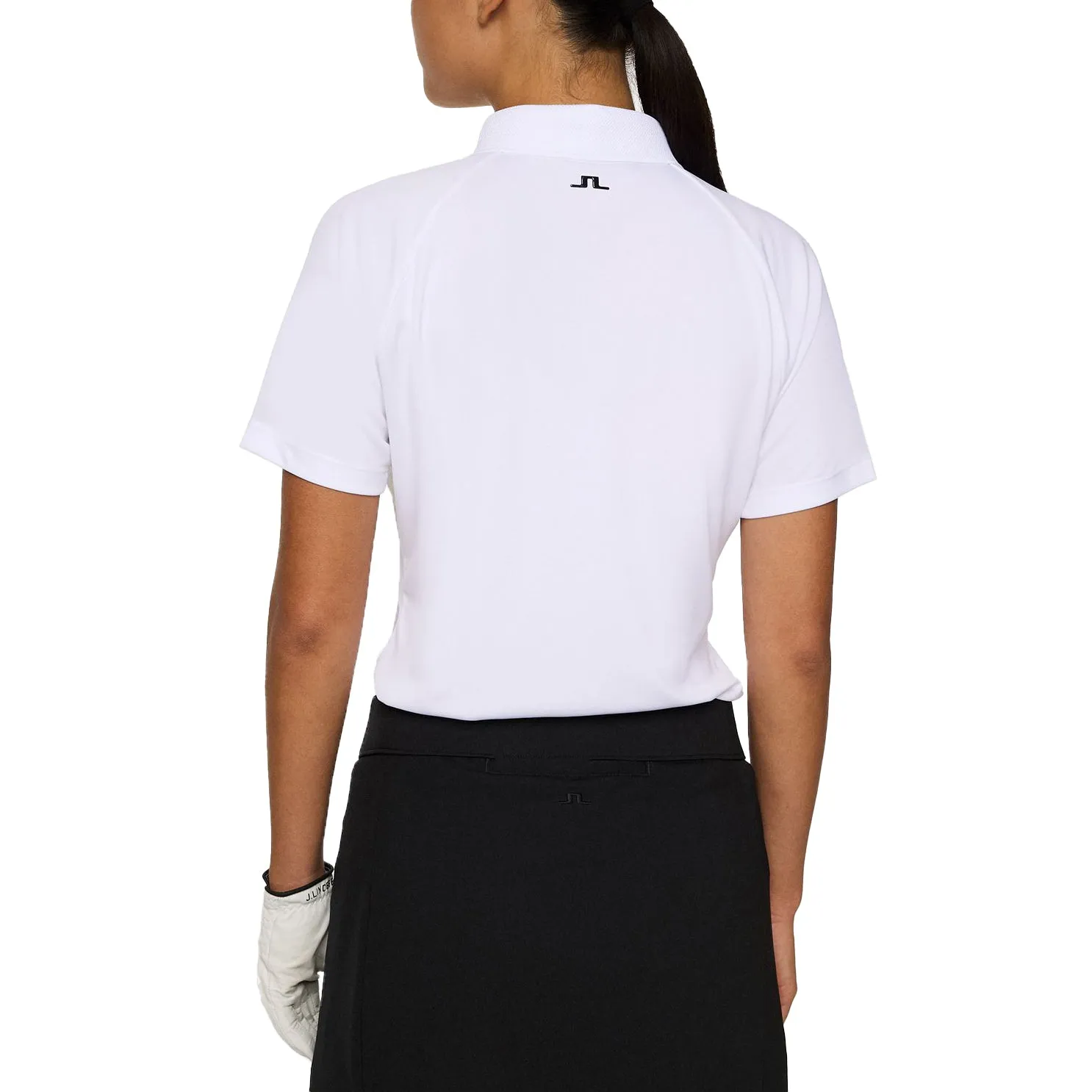 J.Lindeberg Women'S Tara Golf Polo Shirt - White Black Friday Offer Own Every Step