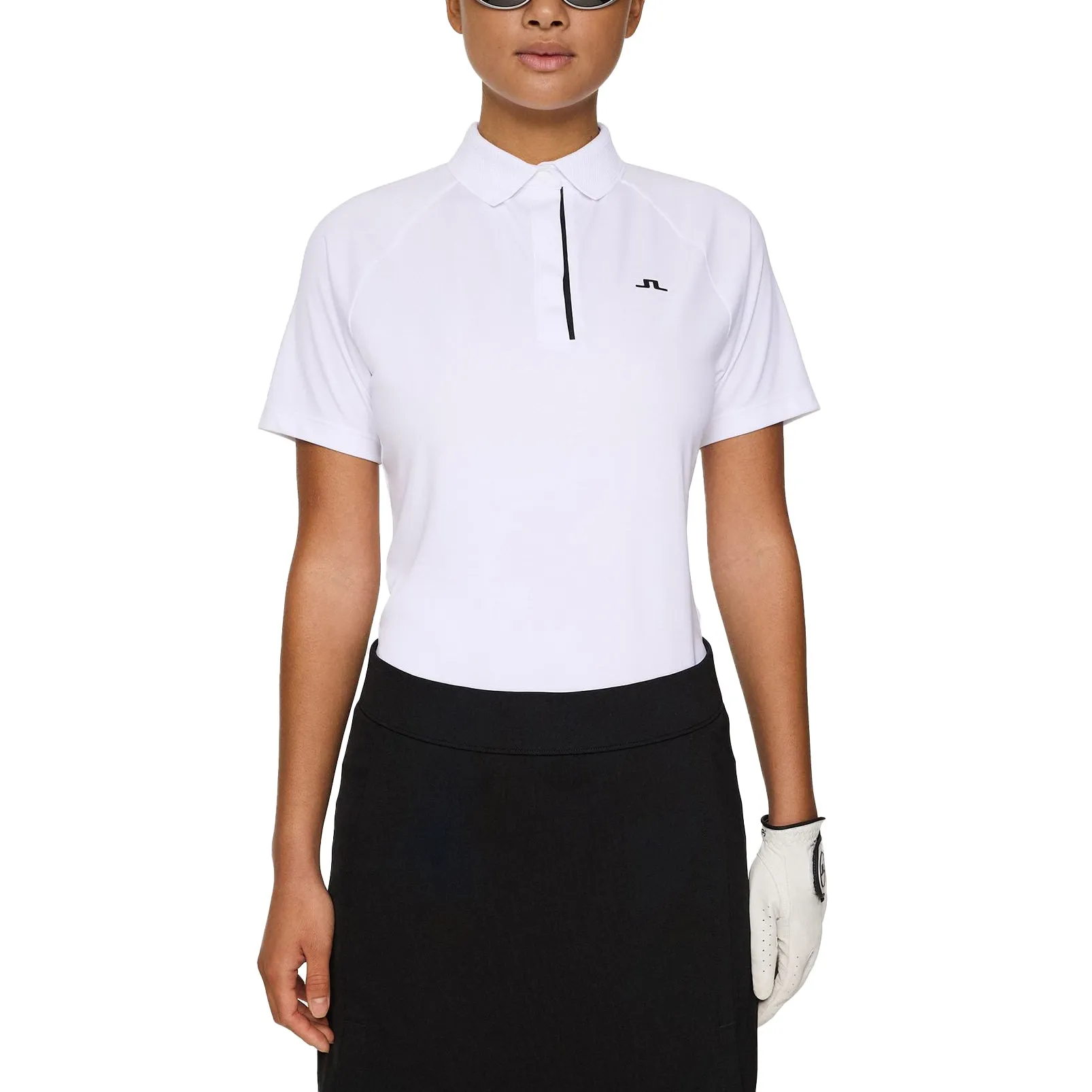 J.Lindeberg Women'S Tara Golf Polo Shirt - White Power Every Step